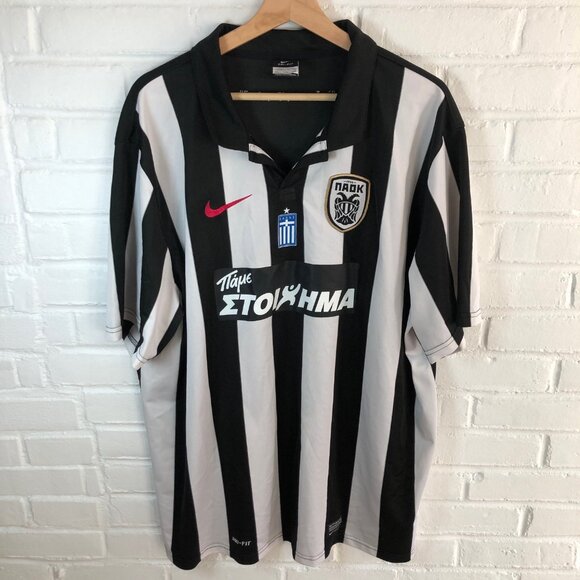 Nike Paok FC 2013-14 Home Soccer Football Jersey Men's XXL - Picture 1 of 8
